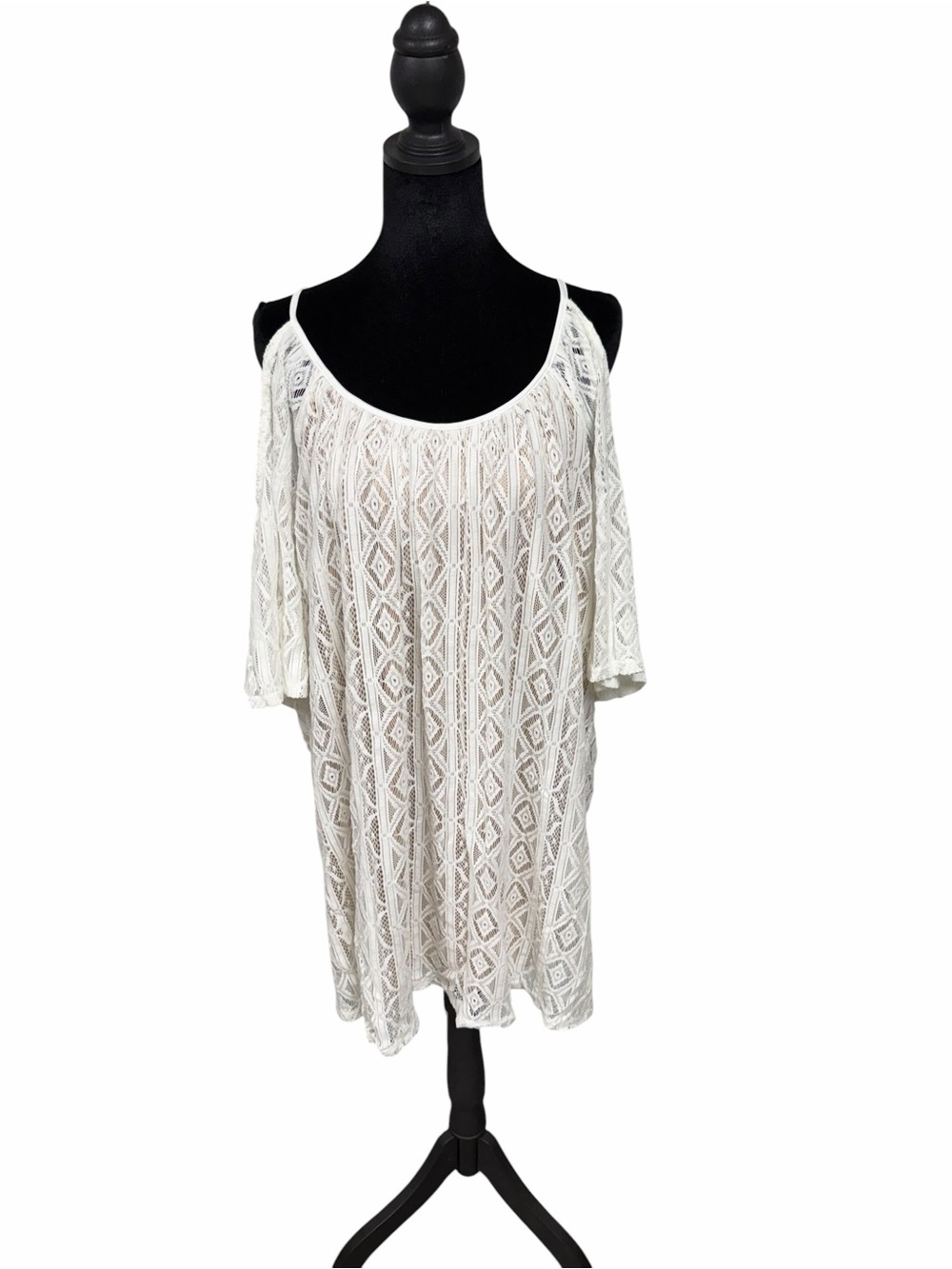 Express White Lace Cold-Shoulder Dress